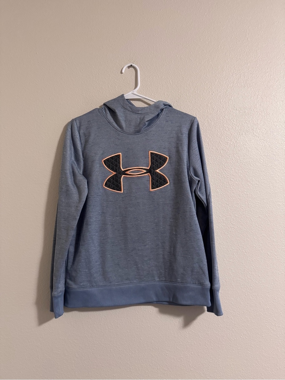 Under Armour Light Blue Hoodie with Black & Peach Logo